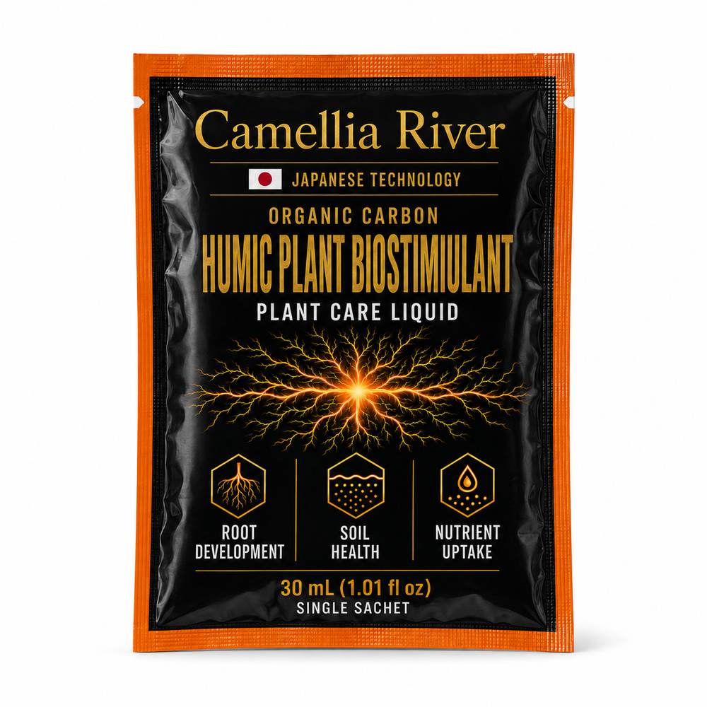 Camellia River Humic Plant Biostimulant, Organic Carbon Plant Care Liquid, Japanese Technology, 30 mL Single Sachet for Indoor & Outdoor Plants