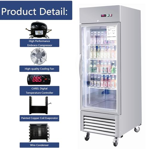 Commercial Display Refrigerator Glass Door Stainless Steel