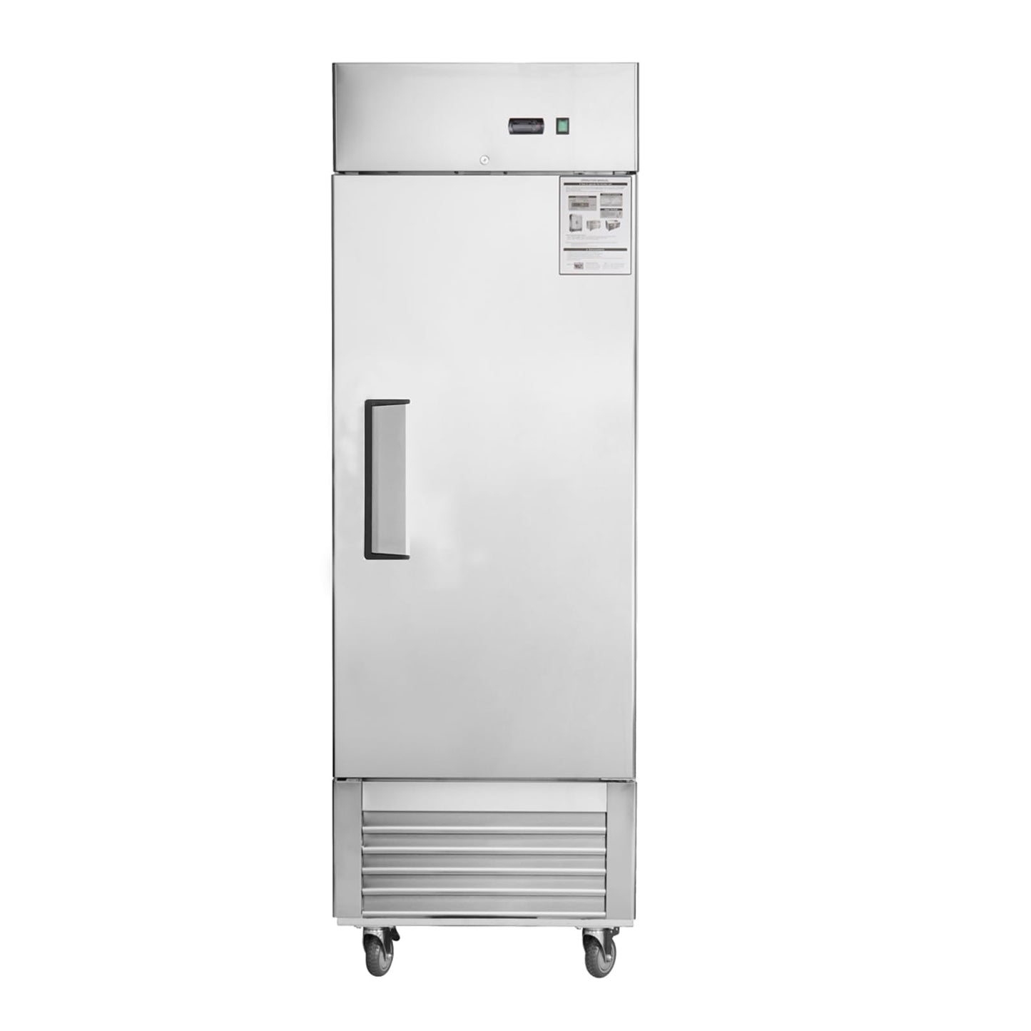Camellia River 27" W Commercial Refrigerator Single Solid Door Stainless Steel Interior and Exterior Construction Reach-in Refrigerator 18.68 Cu.ft Upright Fan Cooling for Restaurants