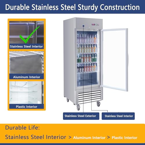 Commercial Display Refrigerator Glass Door Stainless Steel