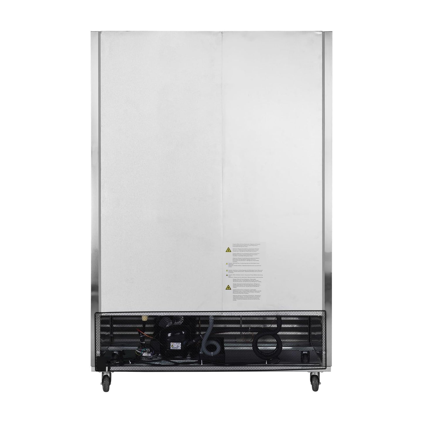 Camellia River 54" W Commercial Refrigerator 2 Section 2 Solid Door Stainless Steel Interior and Exterior Construction Reach-in Refrigerator 42.2 Cu.ft. Upright Fan Cooling for Restaurants