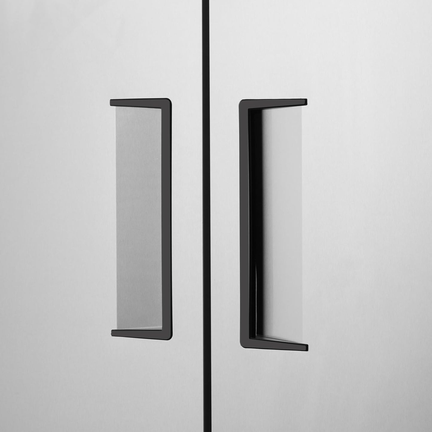 Camellia River 54" W Commercial Refrigerator 2 Section 2 Solid Door Stainless Steel Interior and Exterior Construction Reach-in Refrigerator 42.2 Cu.ft. Upright Fan Cooling for Restaurants