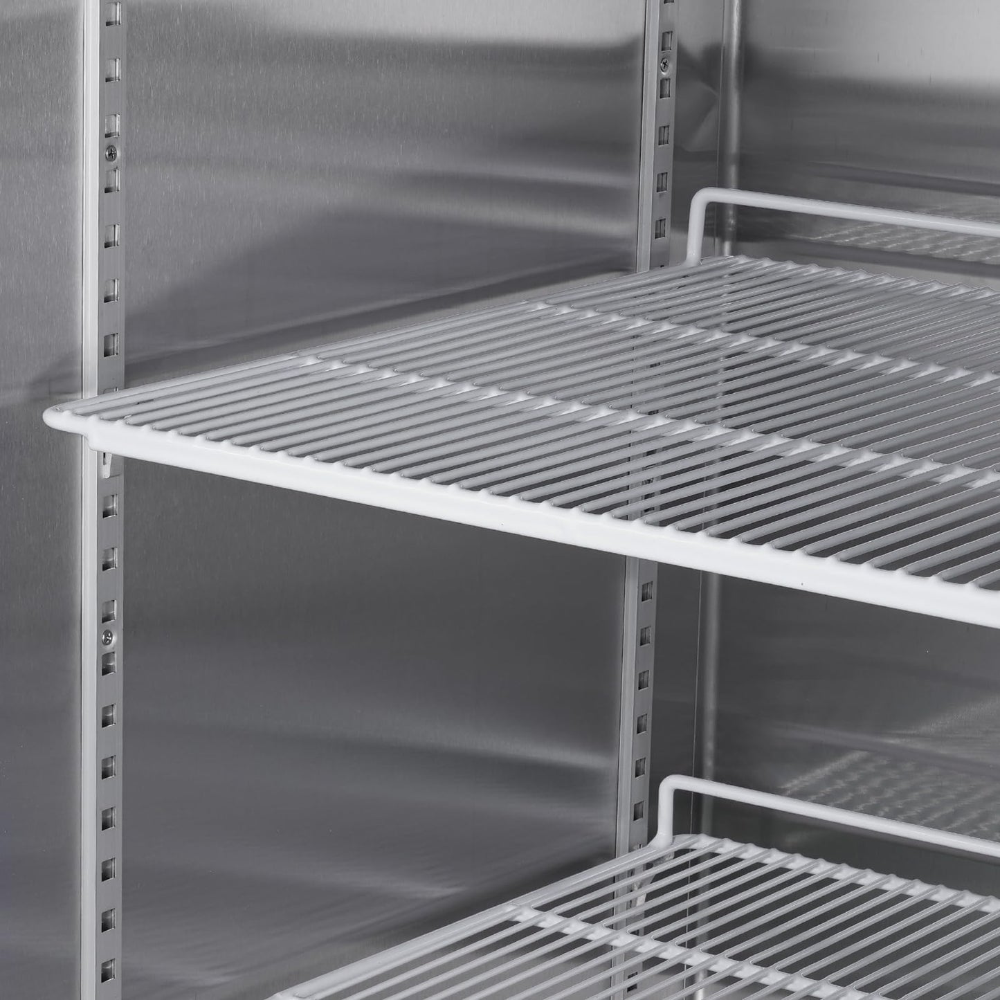 Camellia River 54" W Commercial Refrigerator 2 Section 2 Solid Door Stainless Steel Interior and Exterior Construction Reach-in Refrigerator 42.2 Cu.ft. Upright Fan Cooling for Restaurants