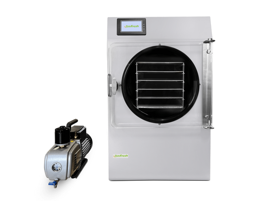 Freeze Dryer Machine with Premier Pump - 18lb Capacity Home Food Preservation System for Fruits, Vegetables, Meats & Meals, 800 Sq In Tray Space, Smart Algorithm, Stainless Steel Construction, Includes 5 Trays & Accessories for Emergency Food Storage